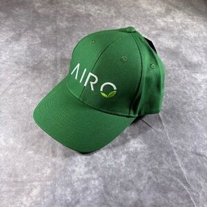 NWT Green Airo Strap back Hat White Print